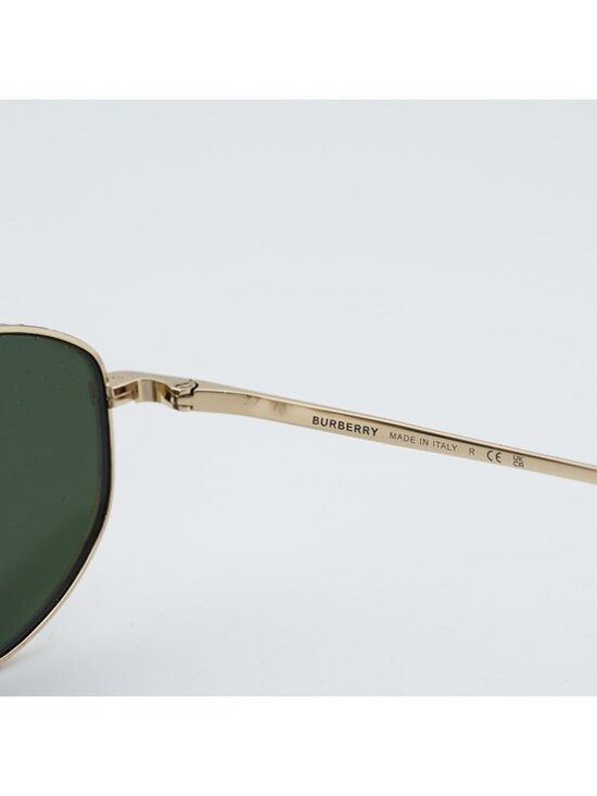 Burberry BE3169 110971 Sunglasses Gold Oval Frame, Green Lenses main image 5